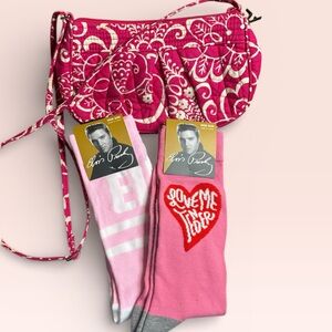 Vera Bradley Purse & Elvis Socks Bundle - 3 items